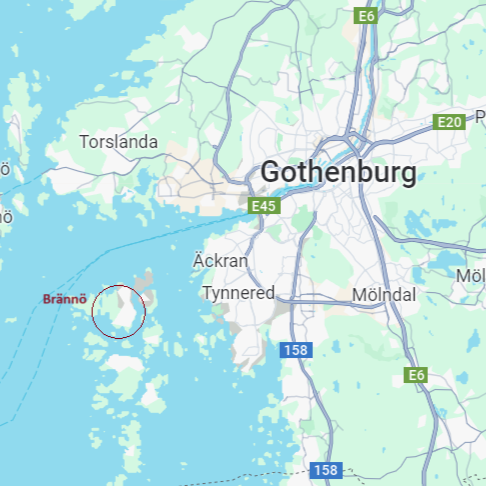 map of branno in relation to gothenburg