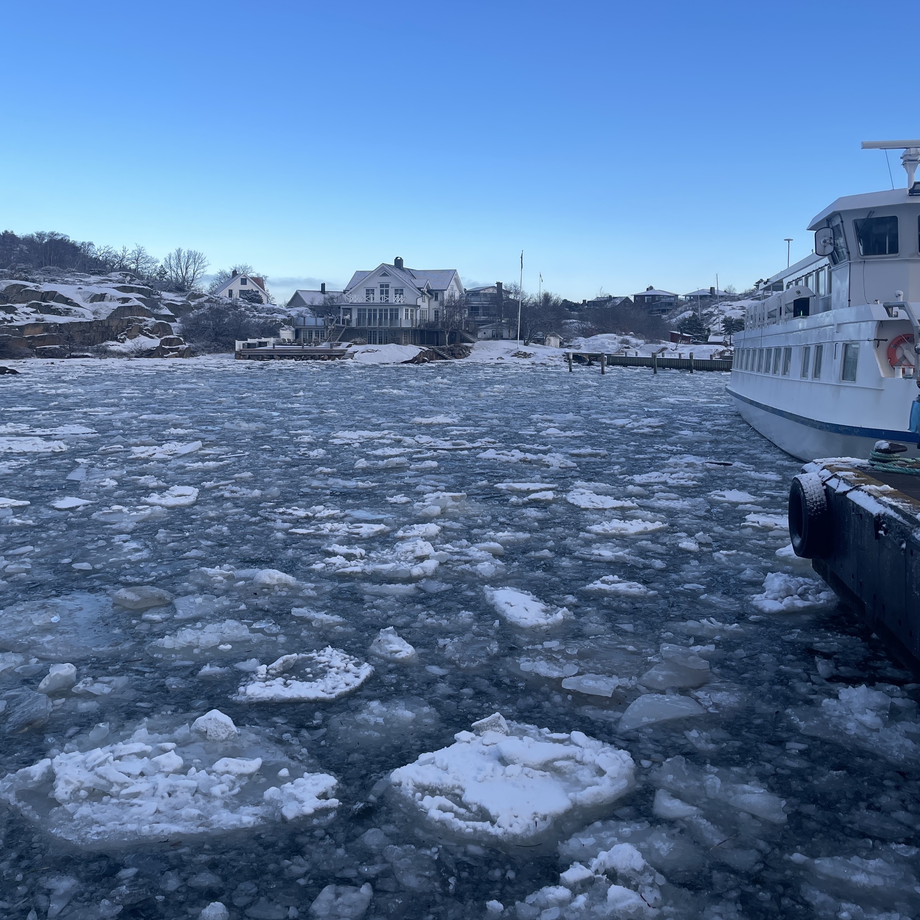 view from the ferry of the water