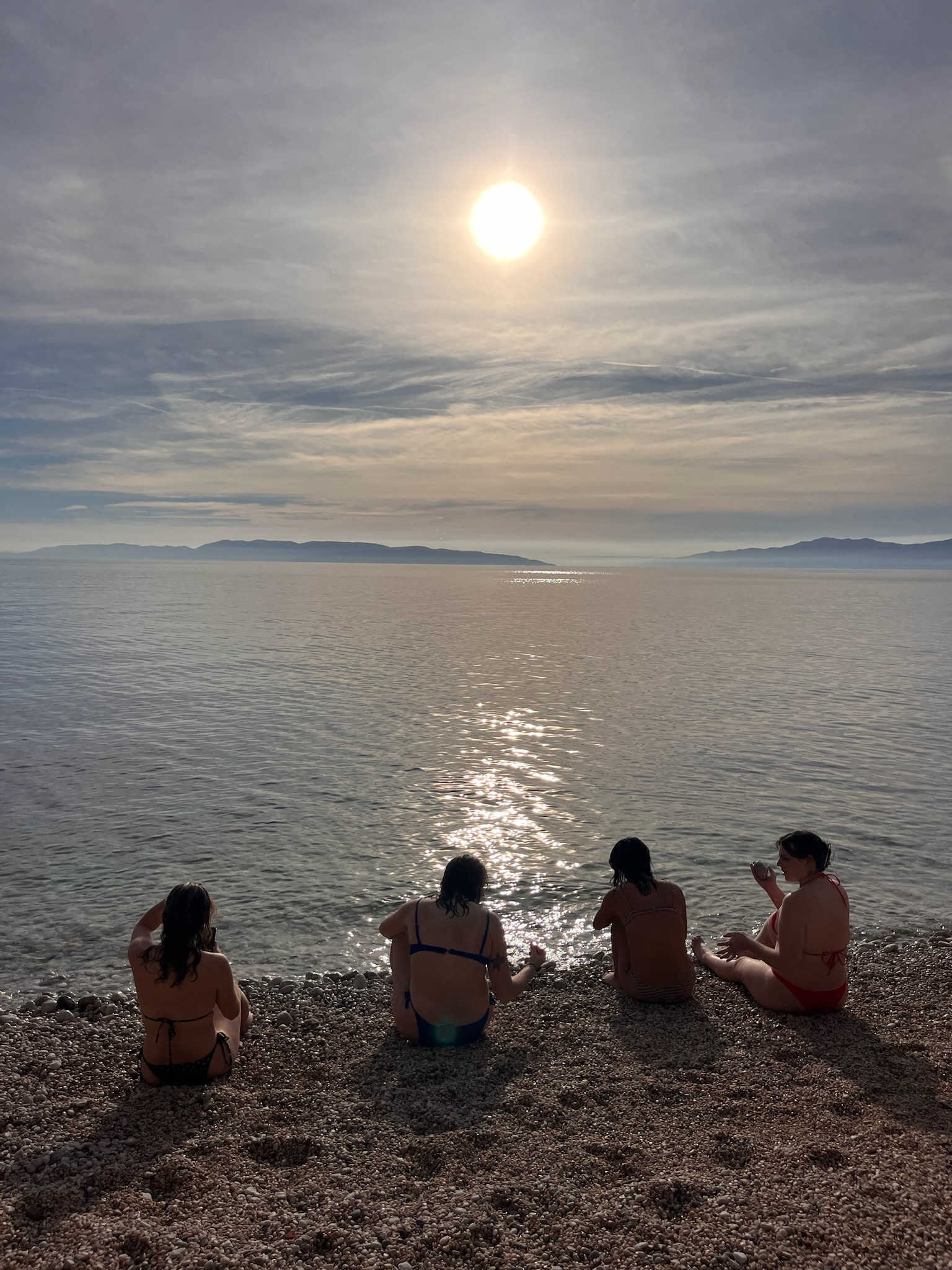 sitting on the beach